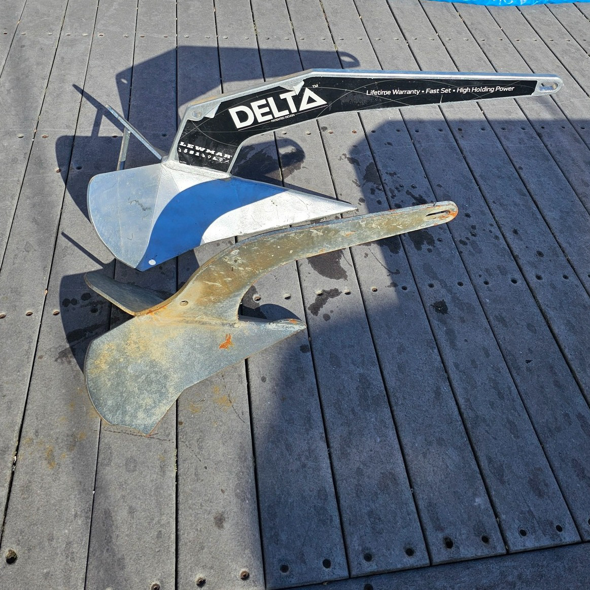 88lb anchor next to 35lb anchor